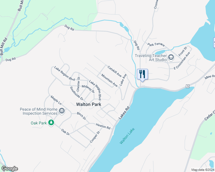 map of restaurants, bars, coffee shops, grocery stores, and more near 107 Highland Avenue in Monroe