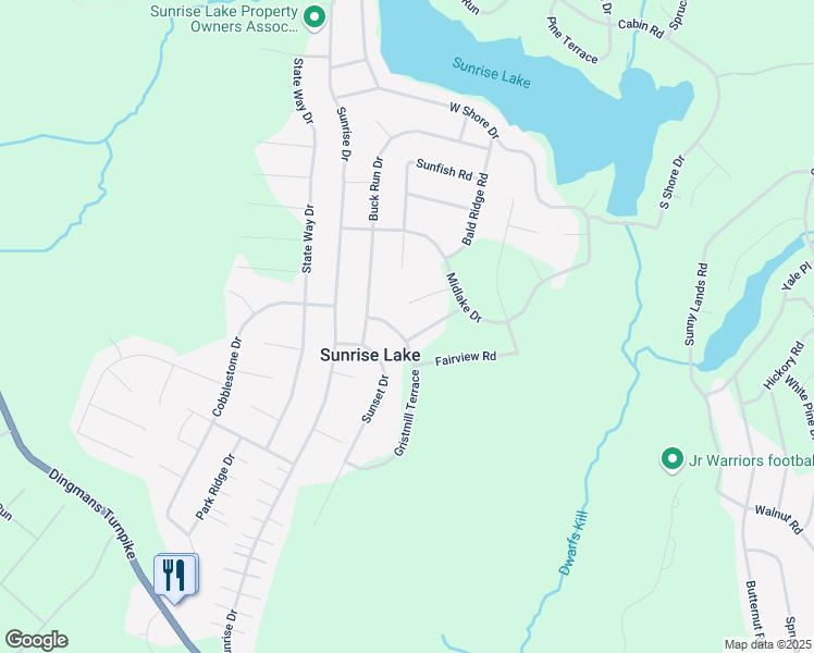 map of restaurants, bars, coffee shops, grocery stores, and more near 105 Gristmill Terrace in Milford