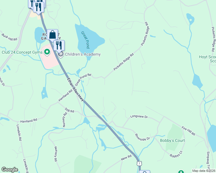 map of restaurants, bars, coffee shops, grocery stores, and more near 12 Cornerstone Court in Ridgefield