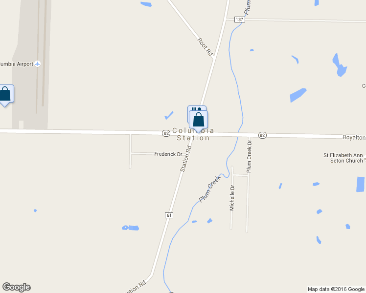 map of restaurants, bars, coffee shops, grocery stores, and more near 14130 Station Road in Columbia Station