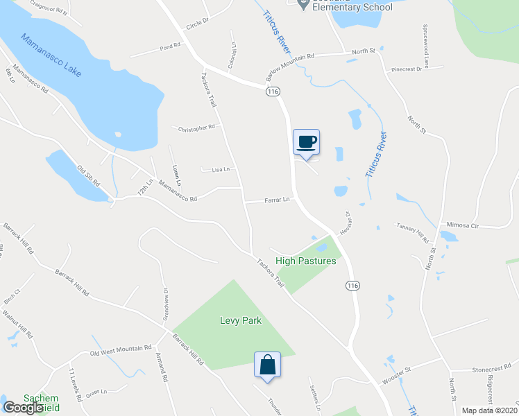 map of restaurants, bars, coffee shops, grocery stores, and more near 29 Farrar Lane in Ridgefield