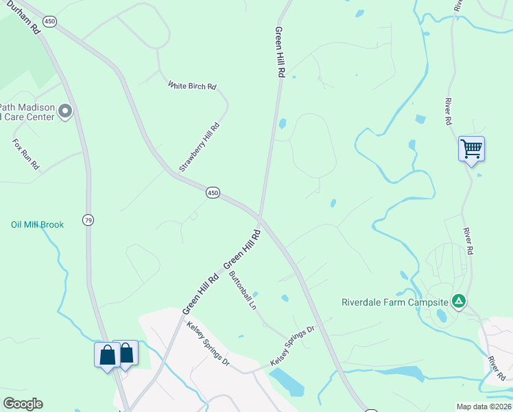 map of restaurants, bars, coffee shops, grocery stores, and more near 671 Green Hill Road in Madison
