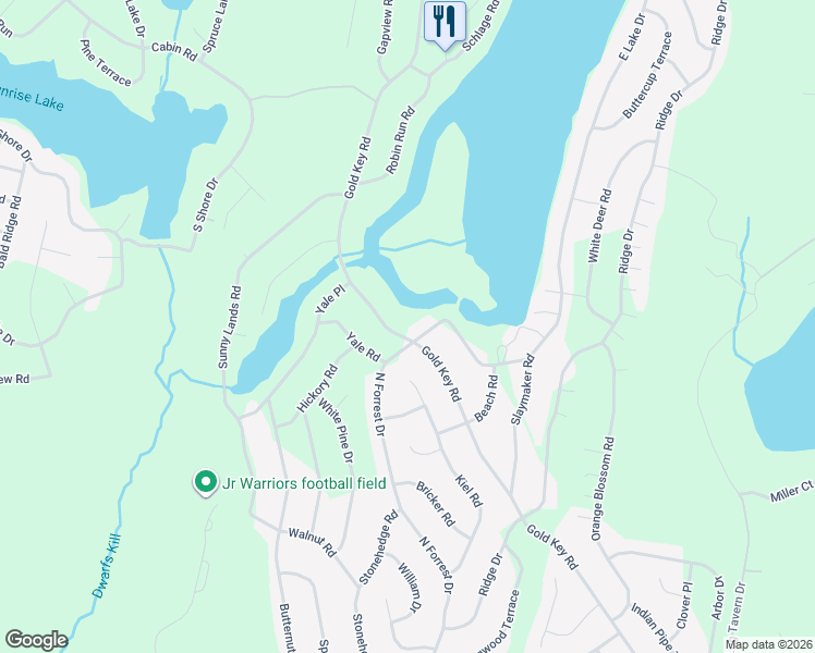 map of restaurants, bars, coffee shops, grocery stores, and more near 116-126 Yale Rd in Milford