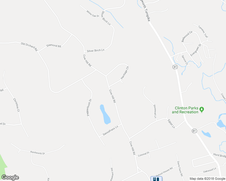 map of restaurants, bars, coffee shops, grocery stores, and more near 190 Cow Hill Road in Clinton