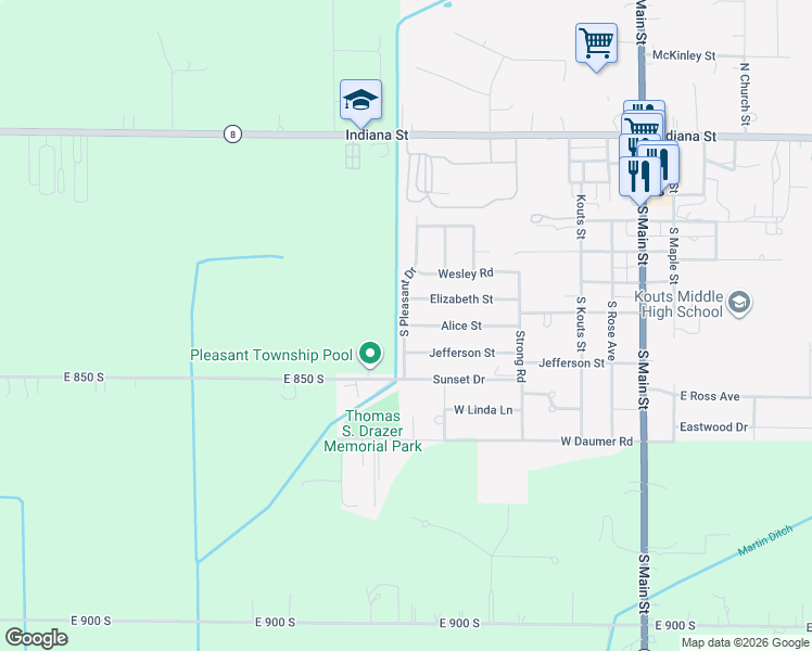 map of restaurants, bars, coffee shops, grocery stores, and more near 898 Alice St in Kouts