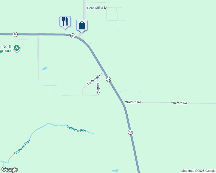 map of restaurants, bars, coffee shops, grocery stores, and more near Apple Drive in Clarington