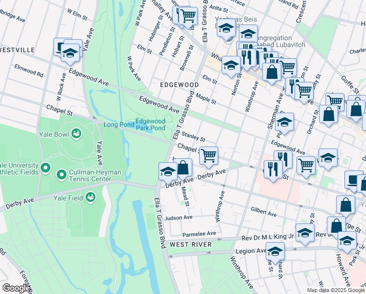 1632 Chapel Street New Haven Ct Walk Score Map Of Restaurants Bars Coffee S Grocery Ore Near 1632