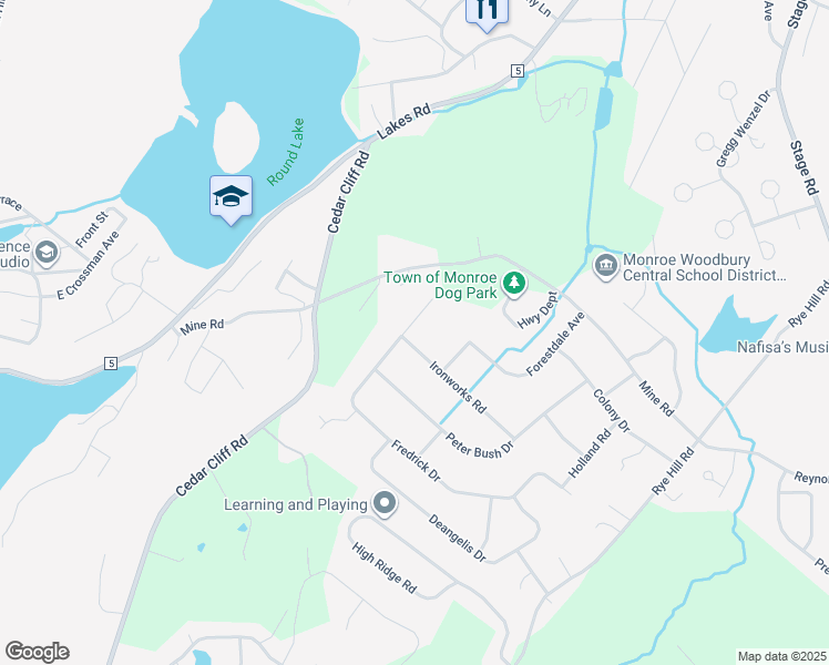 map of restaurants, bars, coffee shops, grocery stores, and more near 9 Fredrick Drive in Monroe