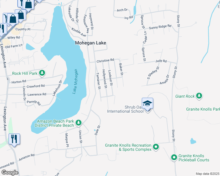 map of restaurants, bars, coffee shops, grocery stores, and more near 3241 Lookout Street in Mohegan Lake