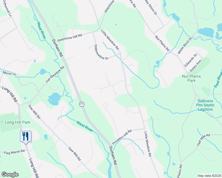 map of restaurants, bars, coffee shops, grocery stores, and more near 10 Lantern Hill Lane in Guilford