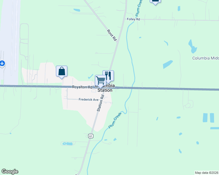 map of restaurants, bars, coffee shops, grocery stores, and more near in Columbia Station