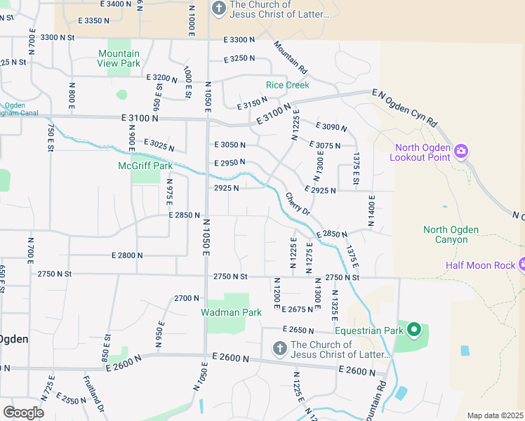 map of restaurants, bars, coffee shops, grocery stores, and more near 2859 North 1175 East in North Ogden