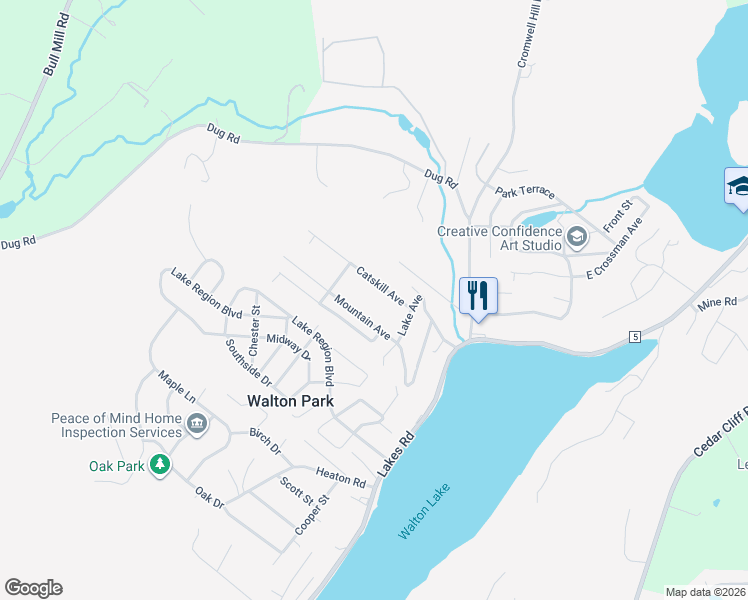 map of restaurants, bars, coffee shops, grocery stores, and more near 331 Mountain Avenue in Monroe