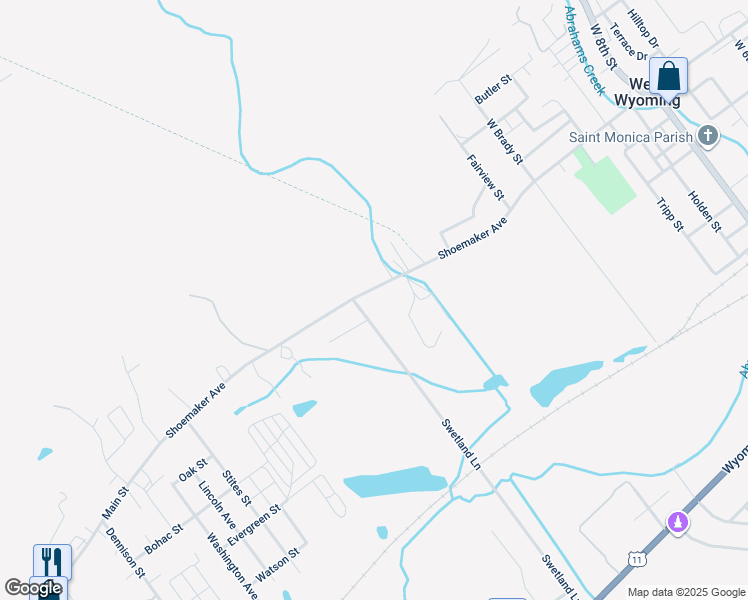 map of restaurants, bars, coffee shops, grocery stores, and more near 1246 Shoemaker Avenue in West Wyoming