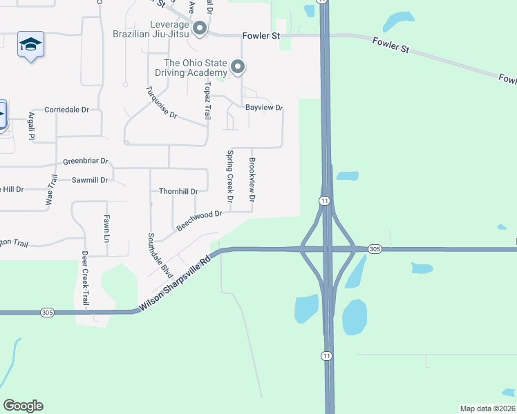 map of restaurants, bars, coffee shops, grocery stores, and more near 56 Brookview Dr in Cortland