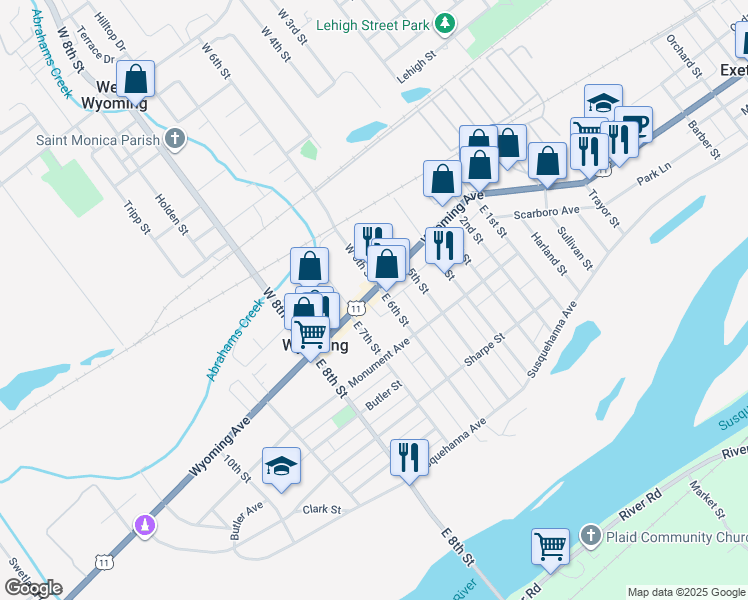 map of restaurants, bars, coffee shops, grocery stores, and more near in Wyoming