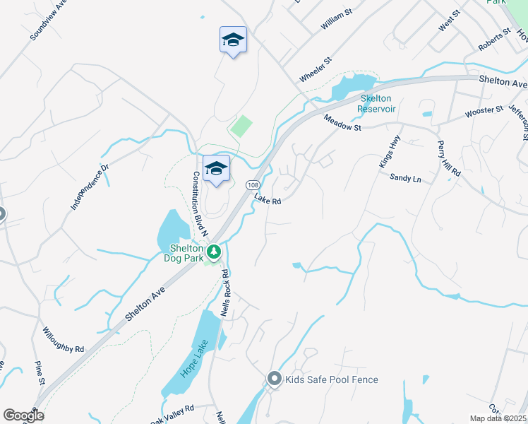 map of restaurants, bars, coffee shops, grocery stores, and more near 5 Spice Bush Lane in Shelton