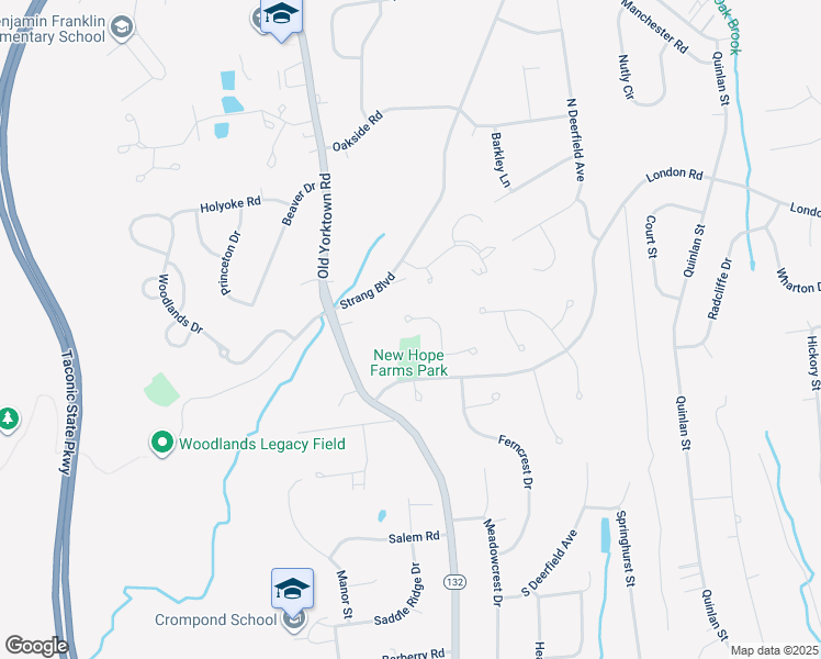 map of restaurants, bars, coffee shops, grocery stores, and more near 3175 Cedar Road in Yorktown Heights