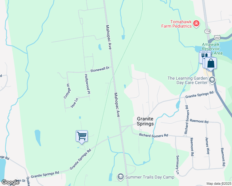 map of restaurants, bars, coffee shops, grocery stores, and more near 124 Mahopac Avenue in Granite Springs