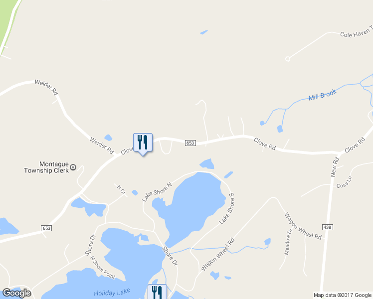 map of restaurants, bars, coffee shops, grocery stores, and more near 250 Clove Road in Montague