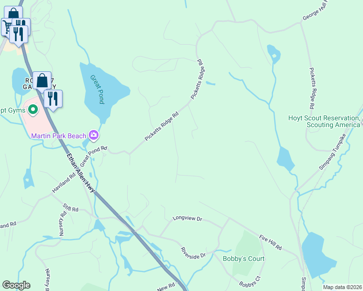 map of restaurants, bars, coffee shops, grocery stores, and more near 80 Fire Hill Road in Redding