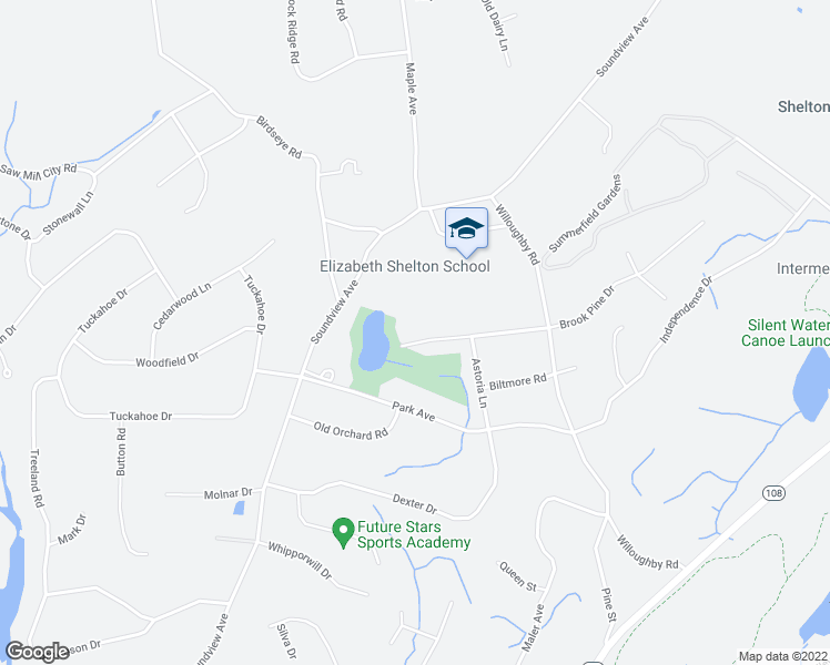 map of restaurants, bars, coffee shops, grocery stores, and more near 37 Commodore Avenue in Shelton