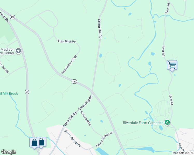 map of restaurants, bars, coffee shops, grocery stores, and more near 671 Green Hill Road in Madison
