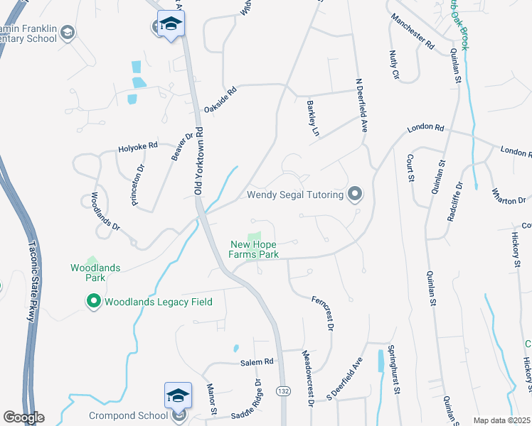 map of restaurants, bars, coffee shops, grocery stores, and more near 103 Quail Court in Yorktown Heights