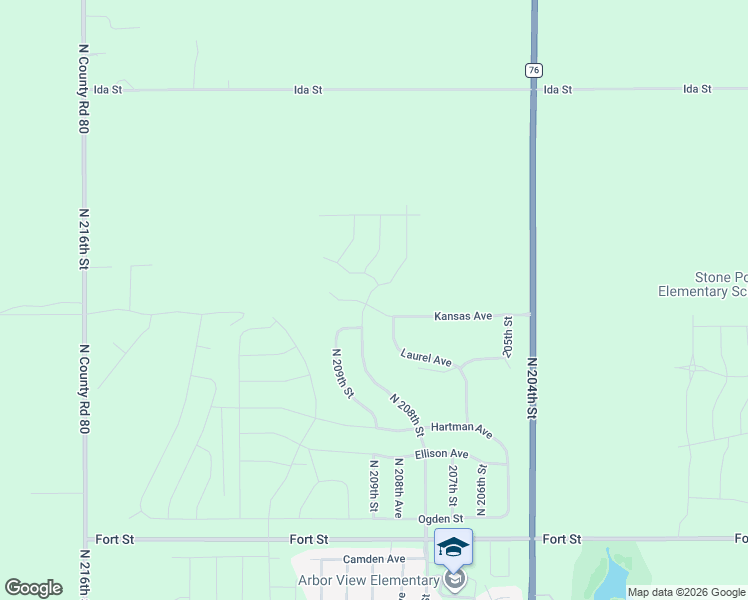map of restaurants, bars, coffee shops, grocery stores, and more near 6310 North 204th Street in Omaha