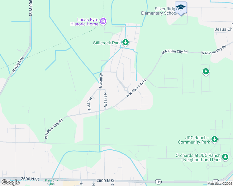 map of restaurants, bars, coffee shops, grocery stores, and more near 3005 North Morning Mist Court in Plain City