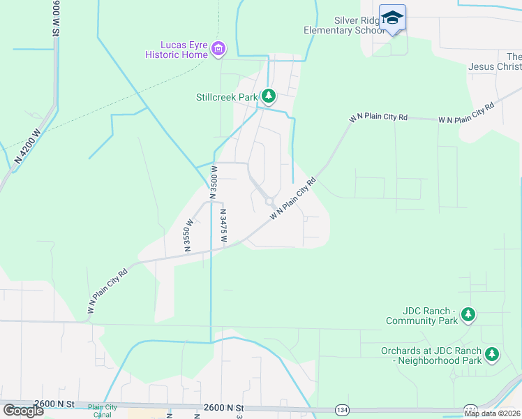 map of restaurants, bars, coffee shops, grocery stores, and more near 2994 North Morning Mist Court in Ogden