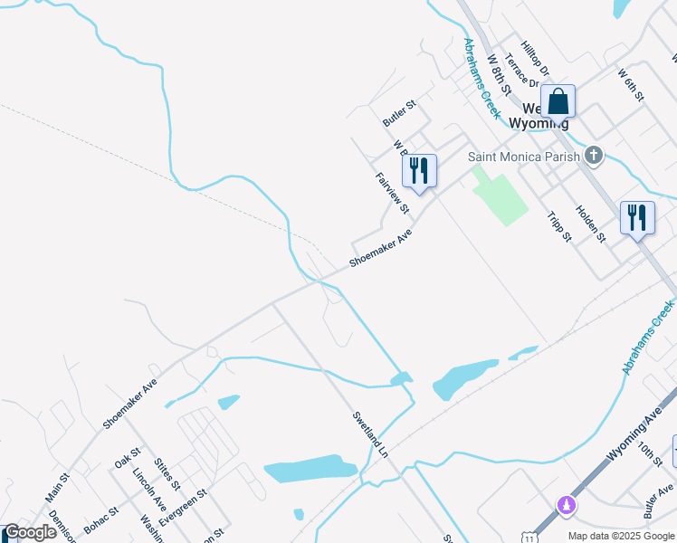 map of restaurants, bars, coffee shops, grocery stores, and more near Shoemaker Avenue in Wyoming