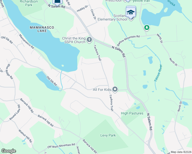 map of restaurants, bars, coffee shops, grocery stores, and more near 18 Lisa Lane in Ridgefield