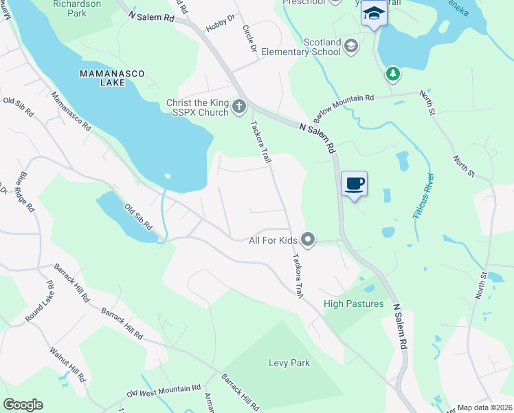 map of restaurants, bars, coffee shops, grocery stores, and more near 18 Lisa Lane in Ridgefield
