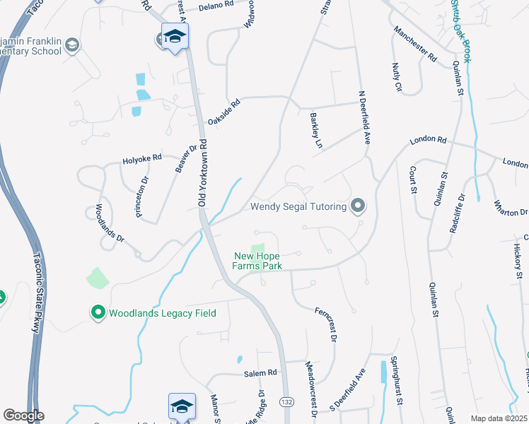 map of restaurants, bars, coffee shops, grocery stores, and more near 103 Quail Court in Yorktown Heights