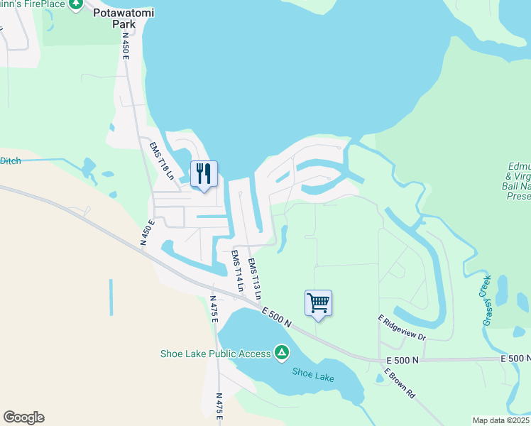 map of restaurants, bars, coffee shops, grocery stores, and more near 201 EMS T13 Lane in Leesburg
