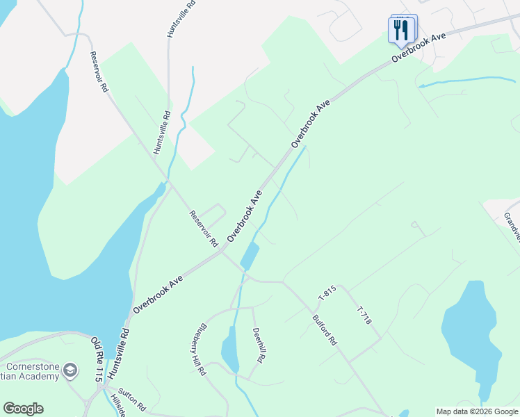 map of restaurants, bars, coffee shops, grocery stores, and more near 324 Overbrook Road in Dallas