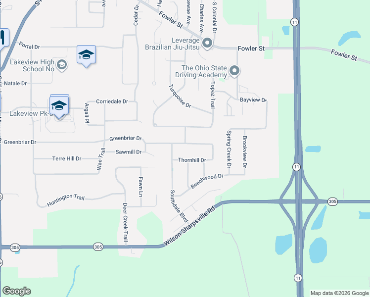 map of restaurants, bars, coffee shops, grocery stores, and more near 424 Greenbriar Dr in Cortland