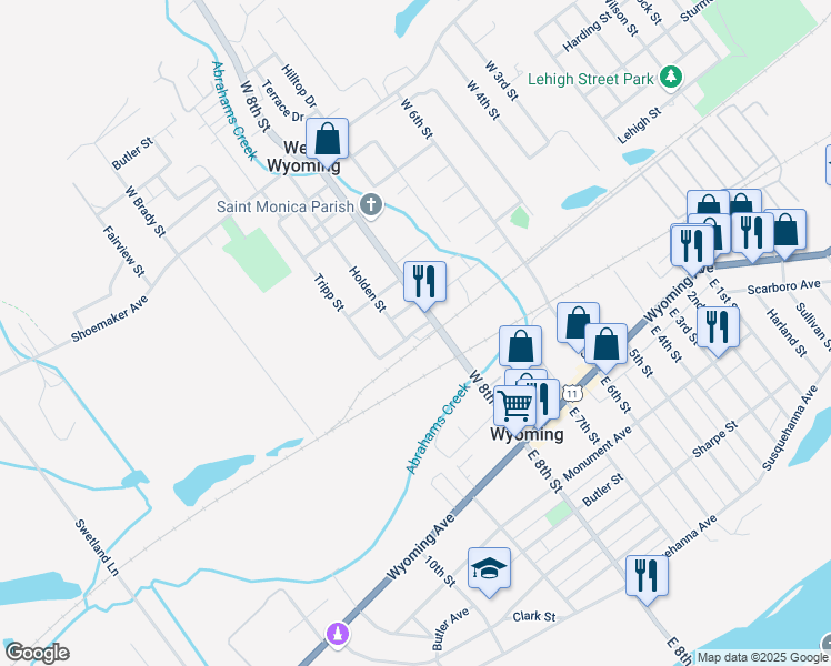 map of restaurants, bars, coffee shops, grocery stores, and more near in Wyoming