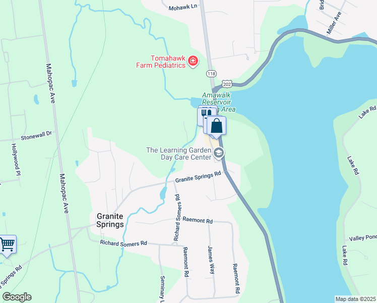 map of restaurants, bars, coffee shops, grocery stores, and more near 7 Anita Road in Yorktown Heights