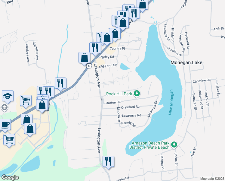 map of restaurants, bars, coffee shops, grocery stores, and more near 1775 Decatur Road in Mohegan Lake