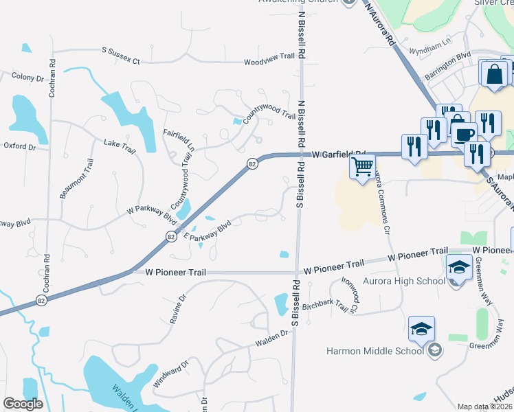 map of restaurants, bars, coffee shops, grocery stores, and more near 508 Glen Hollow Circle in Aurora