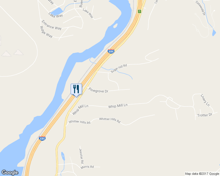 map of restaurants, bars, coffee shops, grocery stores, and more near 10 Pinegrove Drive in North Salem