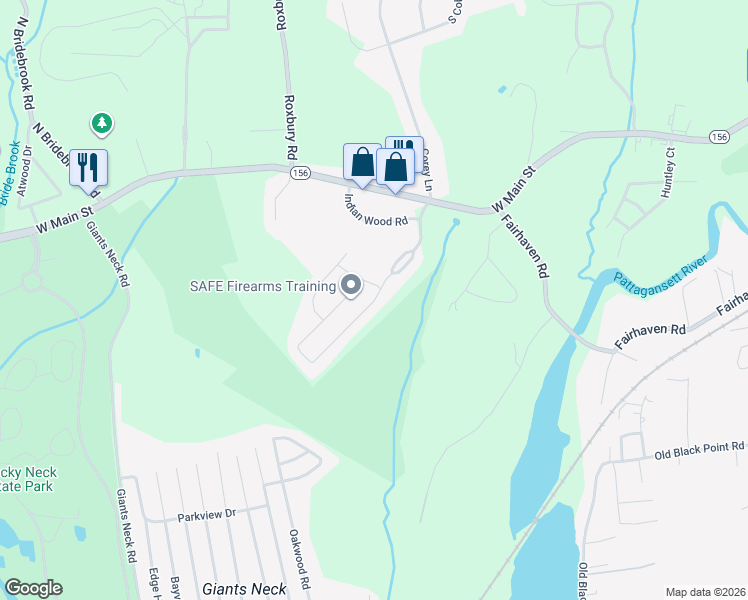 map of restaurants, bars, coffee shops, grocery stores, and more near 25 Spinnaker Drive in East Lyme