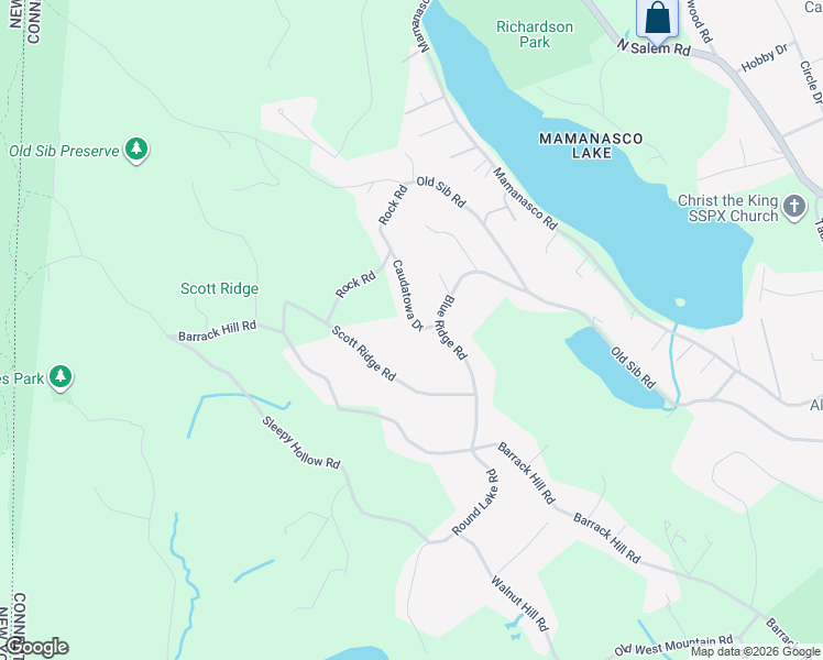map of restaurants, bars, coffee shops, grocery stores, and more near 7 Caudatowa Drive in Ridgefield