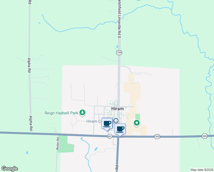 map of restaurants, bars, coffee shops, grocery stores, and more near 11825 Dodge Drive in Hiram