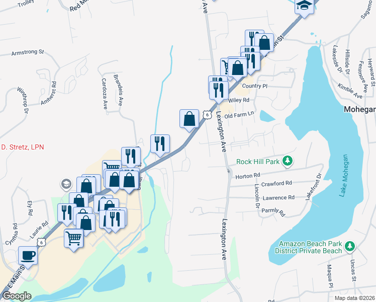 map of restaurants, bars, coffee shops, grocery stores, and more near 5 Sky View Avenue in Cortlandt