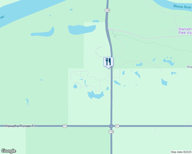 map of restaurants, bars, coffee shops, grocery stores, and more near 2643 Il Rt 178 Grand Bear in North Utica