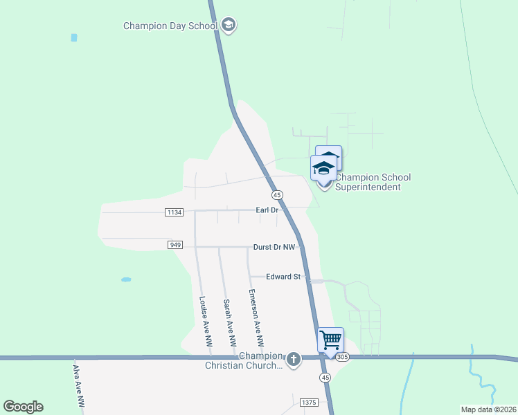 map of restaurants, bars, coffee shops, grocery stores, and more near 5985 Mahoning Avenue in Warren