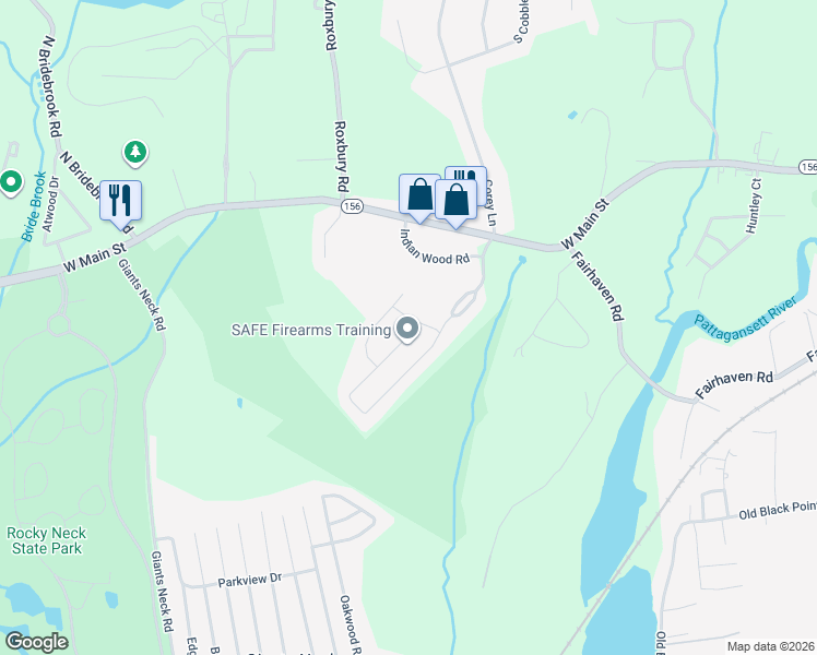 map of restaurants, bars, coffee shops, grocery stores, and more near 12 Compass Court in East Lyme